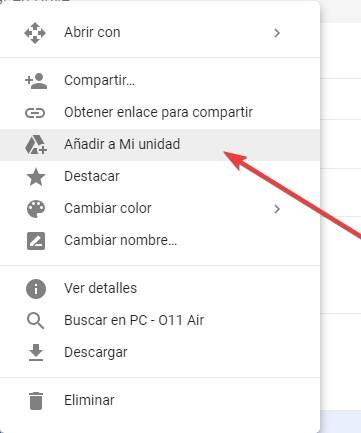 Google Drive - Añadir carpeta compartida