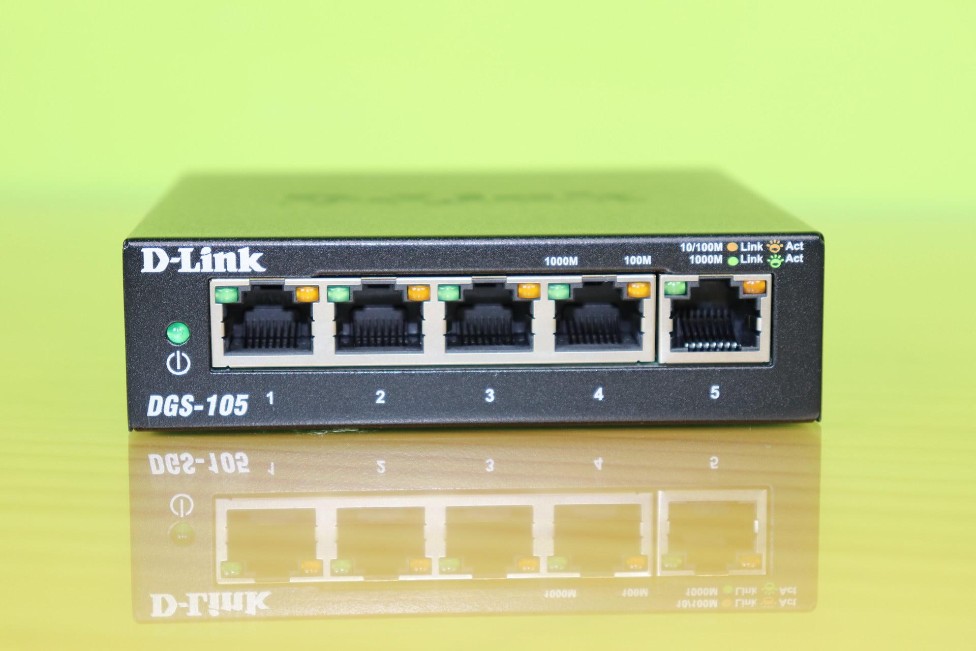 Frontal del switch no gestionable D-Link DGS-105