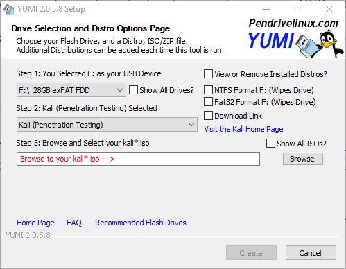 YUMI Kali Linux Live USB