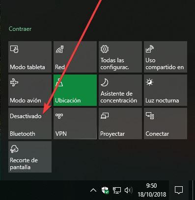 Activar o Desactivar Bluetooth en Windows 10