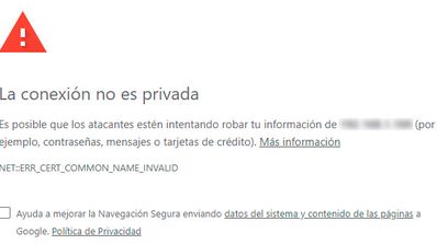 Google Chrome error SSL