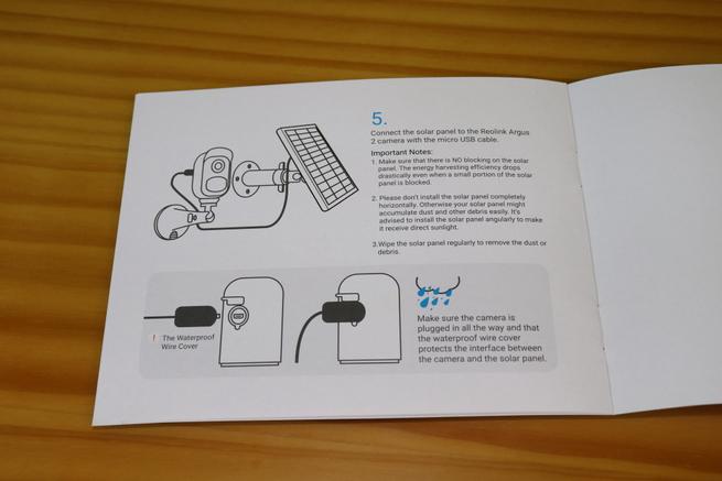 Instrucciones con la puesta en marcha del Reolink Solar Panel