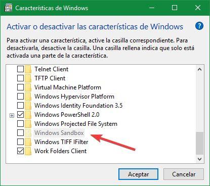 Windows Sandbox Habilitar