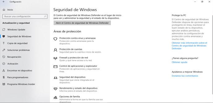 Acceder a la seguridad de Windows