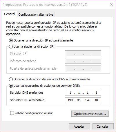 Cambiar DNS 2019 Windows 10