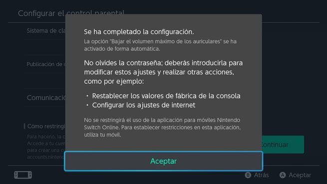 Nintendo Switch - Configurar control parental 6