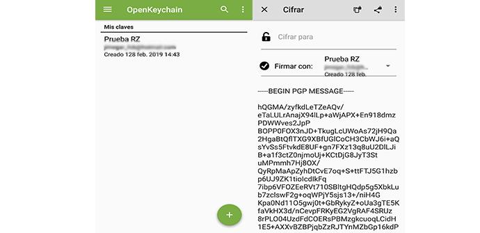 Cifrar mensajes con OpenKeychain
