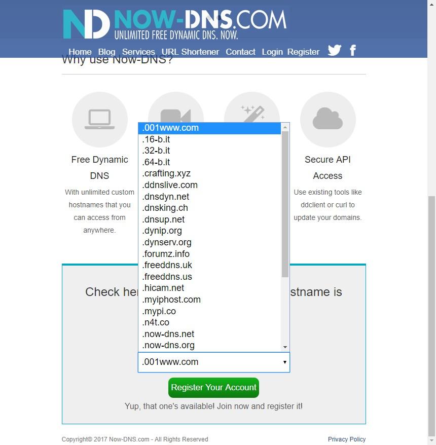 Dominios DDNS Now DNS