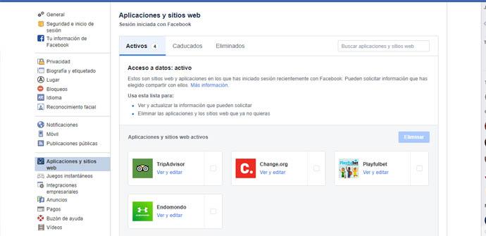 Controlar el acceso de aplicaciones en Facebook