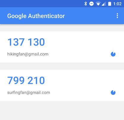 Códigos 2FA Google Authenticator