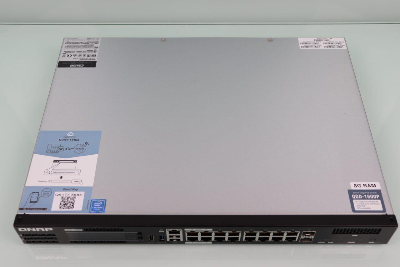 Zona superior del switch gestionable QNAP Guardian QGD-1600P
