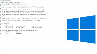 Archivo Hosts en Windows
