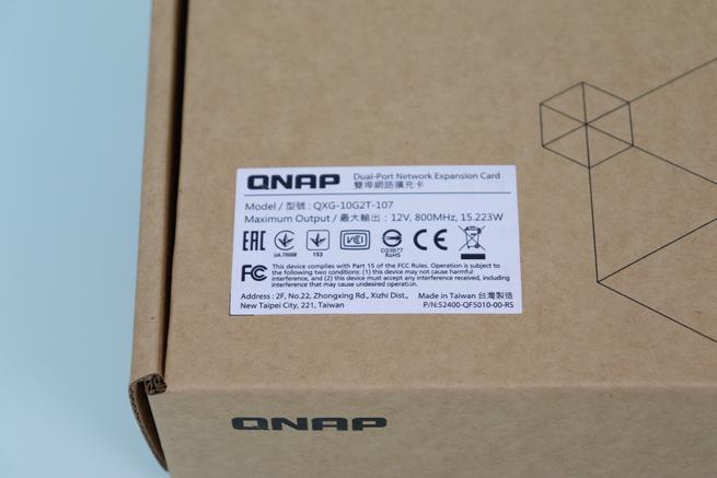 Detalle de la tarjeta de red QNAP QXG-10G2T-107