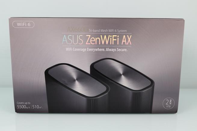 Frontal de la caja del sistema Wi-Fi AiMesh ASUS ZenWiFi AX XT8