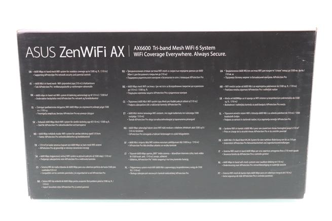 Lateral derecho de la caja del sistema Wi-Fi AiMesh ASUS ZenWiFi AX XT8