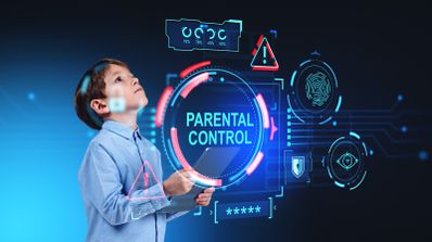 control parental y niño representado