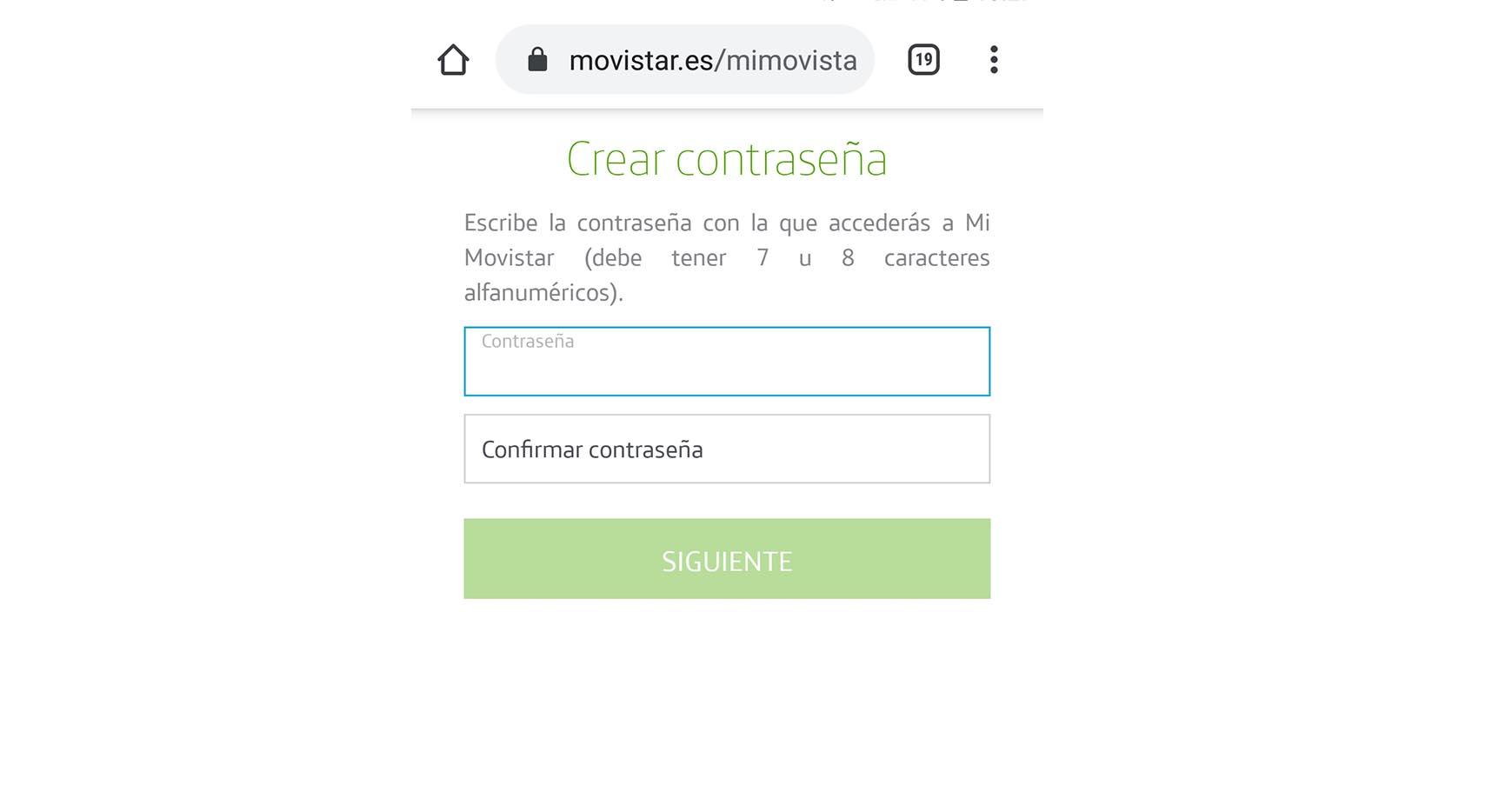 Crear contraseñas con la aplicación de Movistar