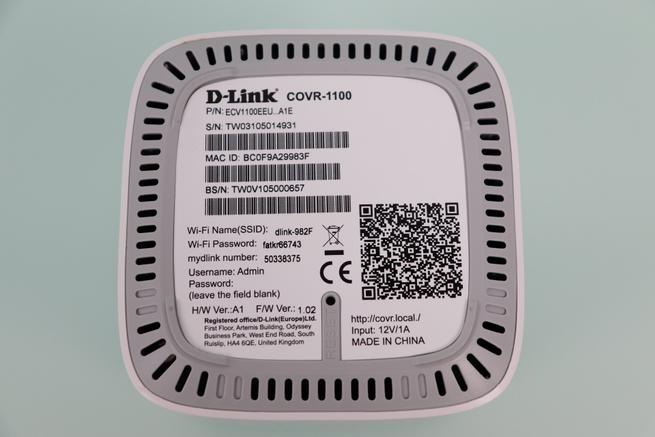 Inferior del sistema wifi mesh D-Link COVR-1103