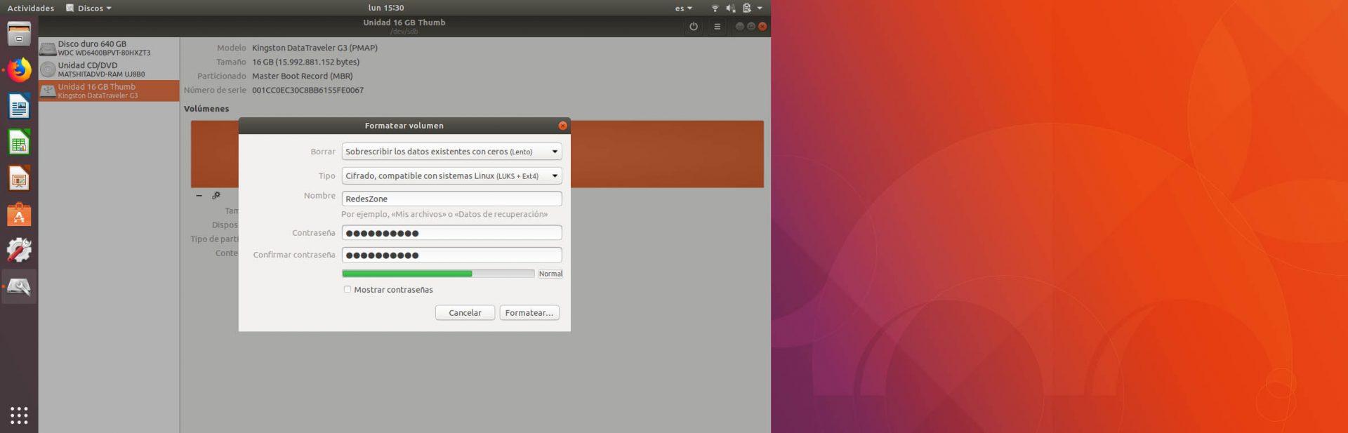 Formatear volumen en Ubuntu