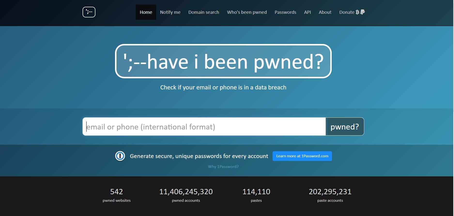 Uso de Have I Been Pwned