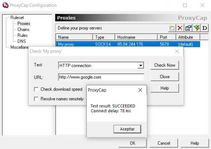 How to redirect network traffic to one or more Proxy using ProxyCap