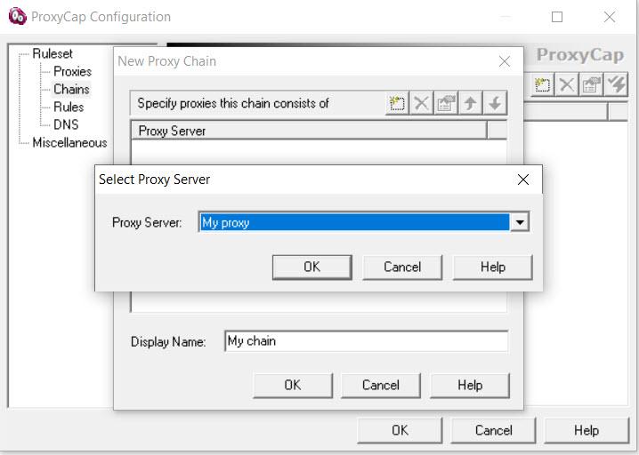 How to redirect network traffic to one or more Proxy using ProxyCap