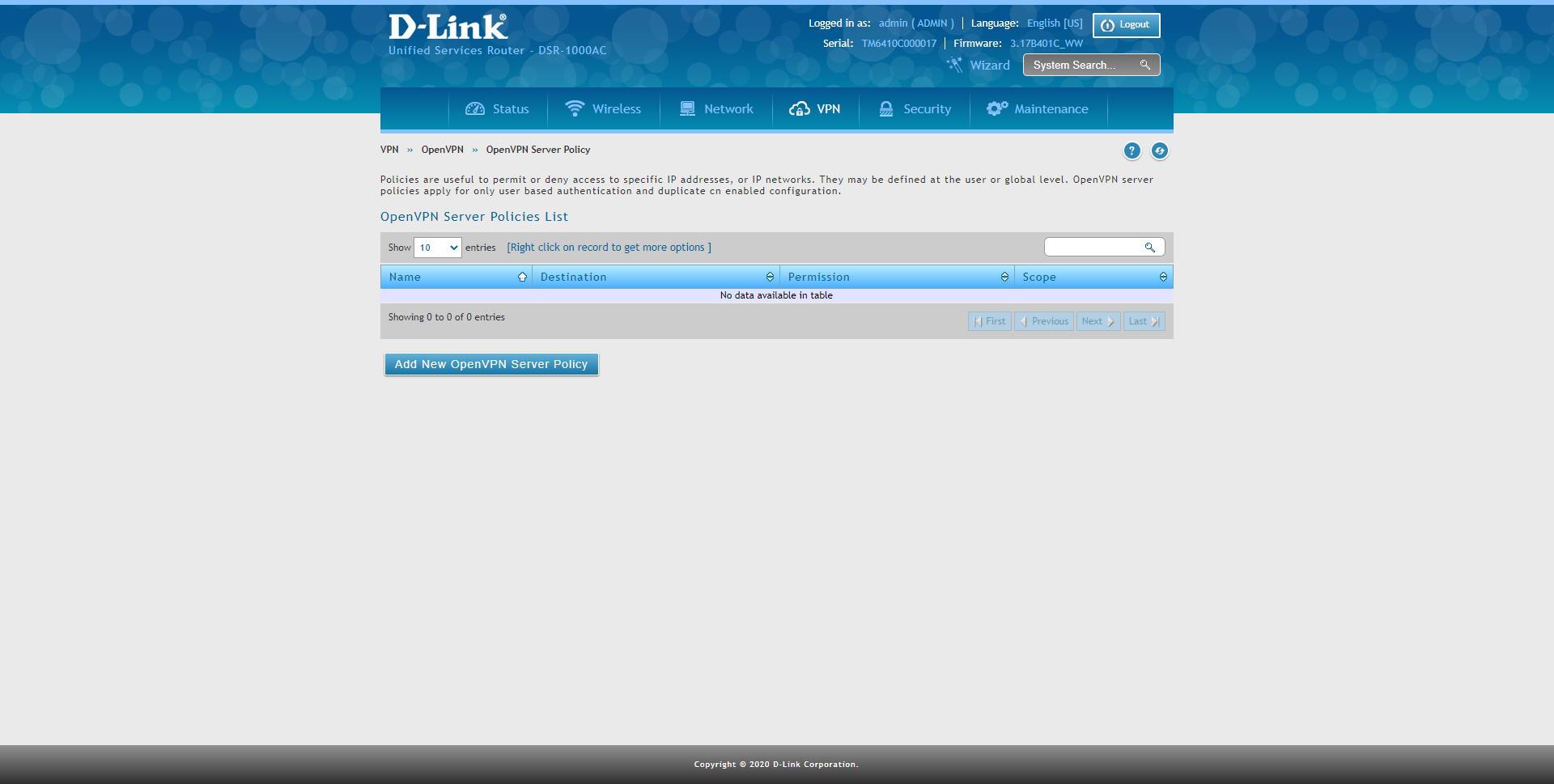 Configurar servidor VPN OpenVPN en el router D-Link DSR-1000AC