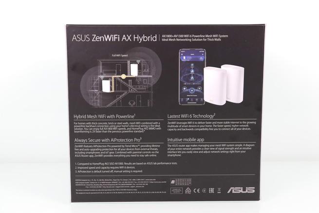 Trasera de la caja del sistema WiFi Mesh ASUS ZenWiFi XP4