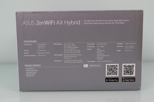 Lateral izquierdo de la caja del sistema WiFi Mesh ASUS ZenWiFi XP4