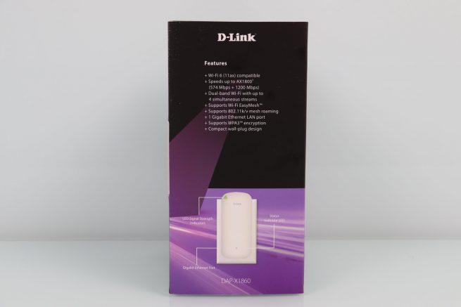 Lateral izquierdo de la caja del repetidor WiFi D-Link DAP-X1860