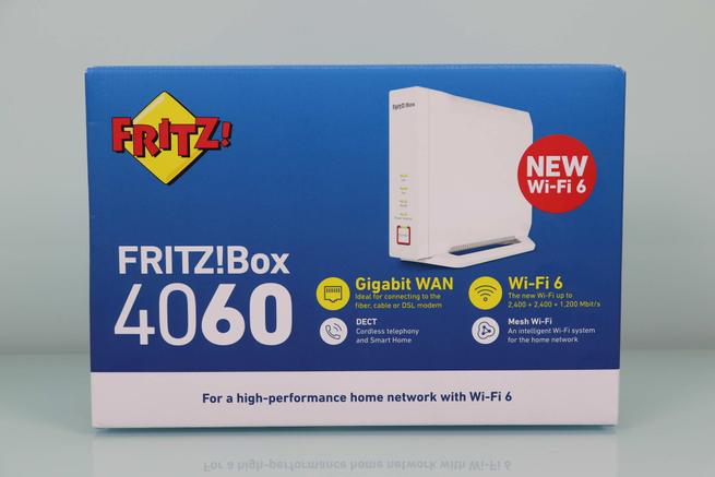 Frontal de la caja del router AVM FRITZBox 4060