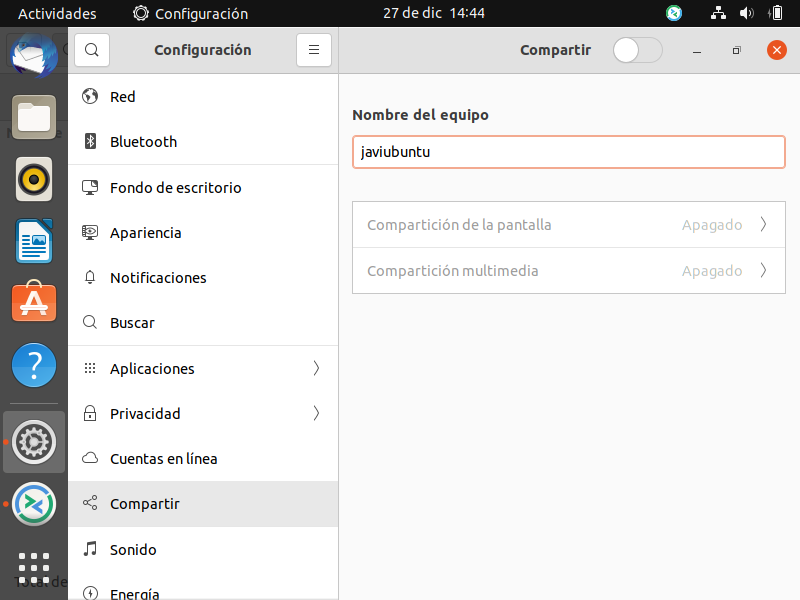 Compartir pantalla en Ubuntu