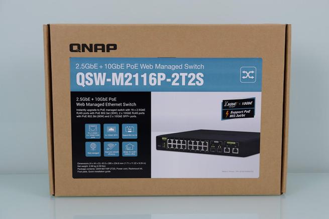 Frontal de la caja del switch gestionable QNAP QSW-M2116P-2T2S