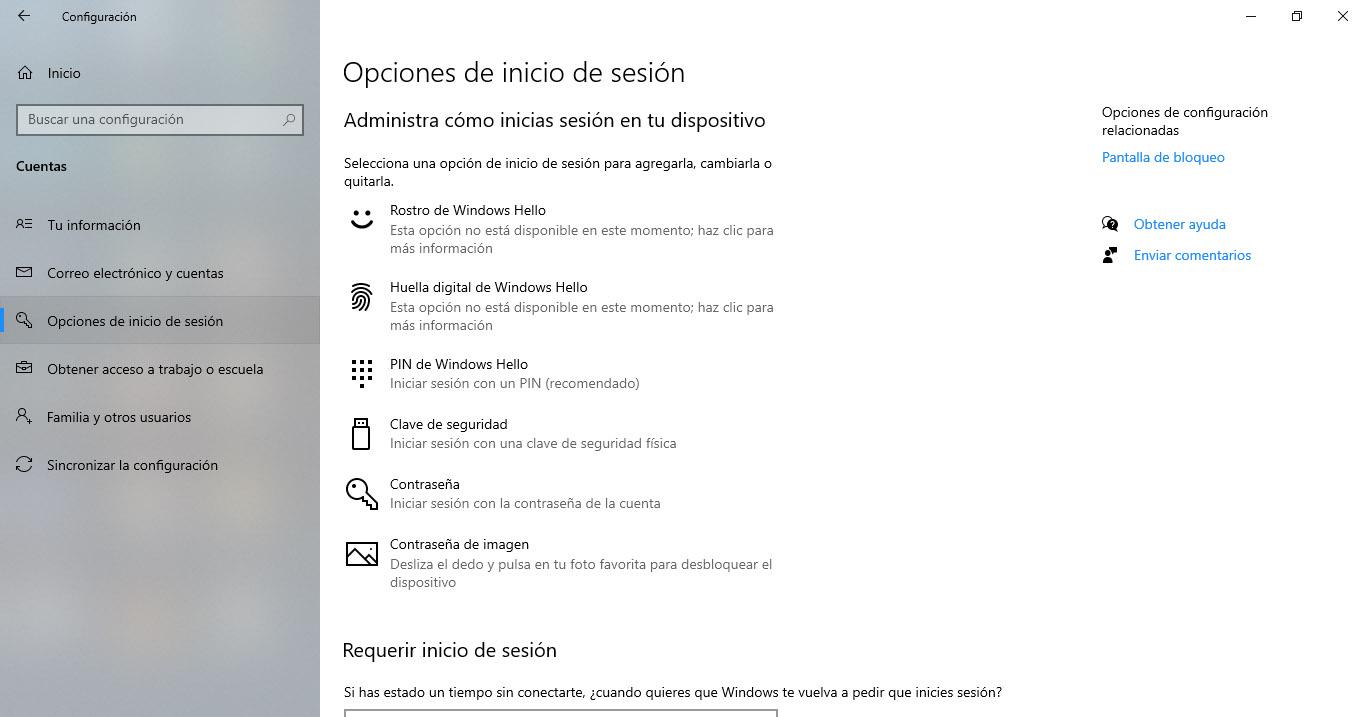 Cambiar contraseña en Windows 10
