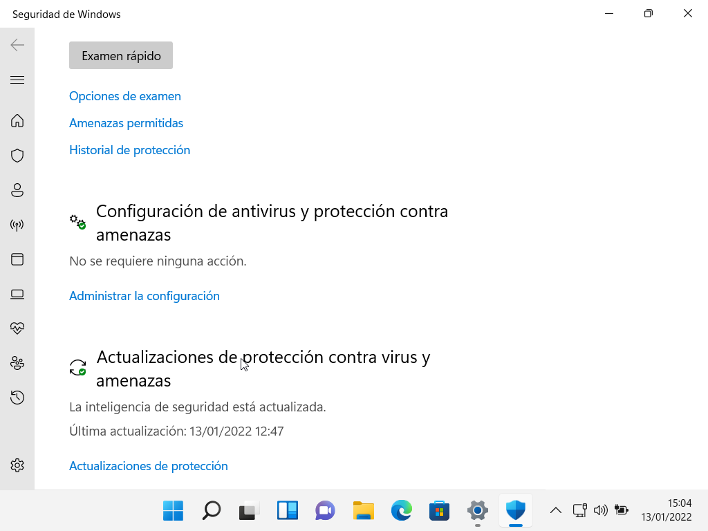 Configurar antivirus en Windows 11