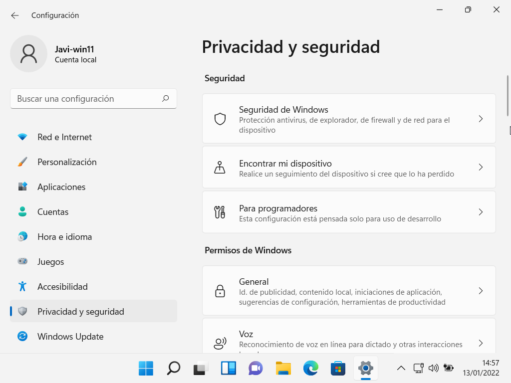 Seguridad y privacidad en Windows 11