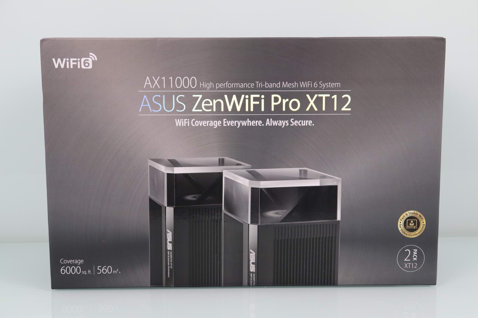 Frontal de la caja del sistema WiFi Mesh ASUS ZenWiFi Pro XT12