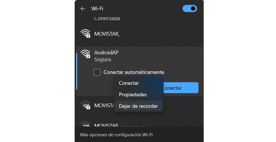 Eliminar un Wi-Fi en Windows 11