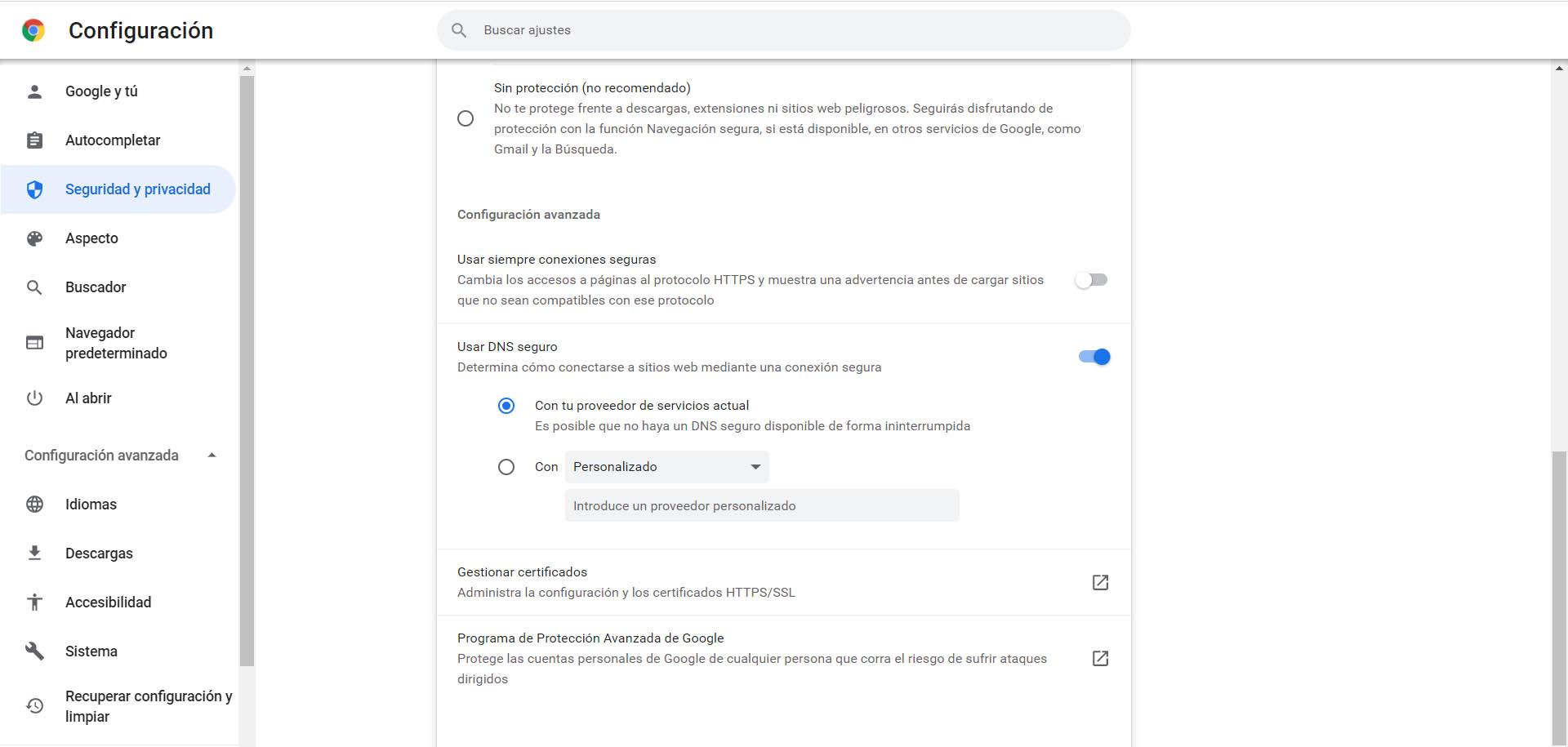 Manage certificates in Chrome