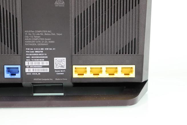 Puertos Gigabit Ethernet para la LAN del router 4G ASUS 4G-AX56