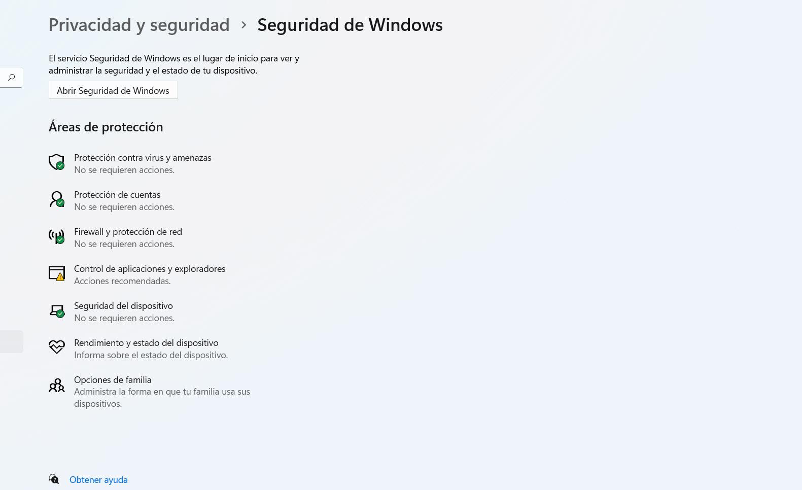 Privacidad y seguridad de Windows Defender
