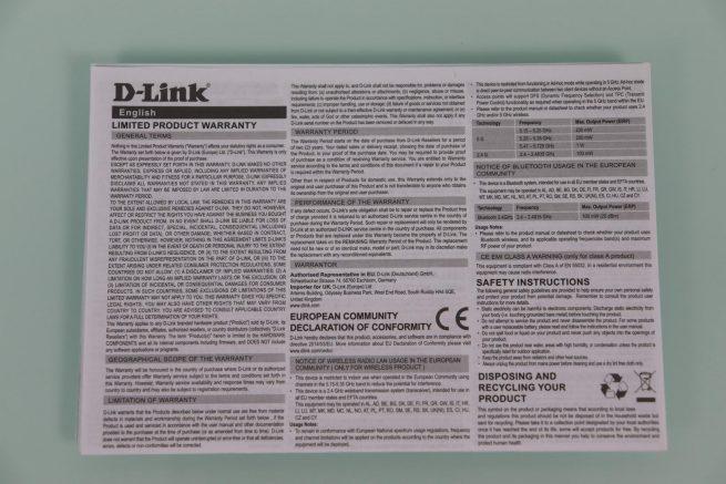 Garantía limitada del producto D-Link DCS-8635LH en detalle