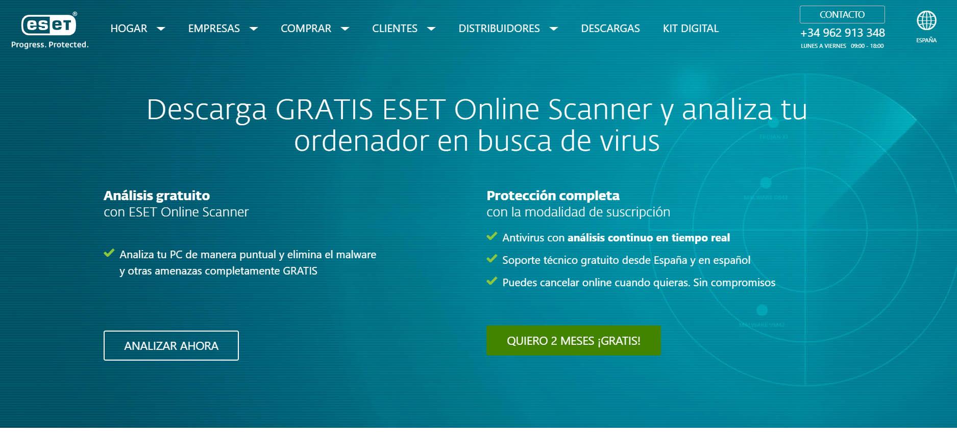 Antivirus online ESET