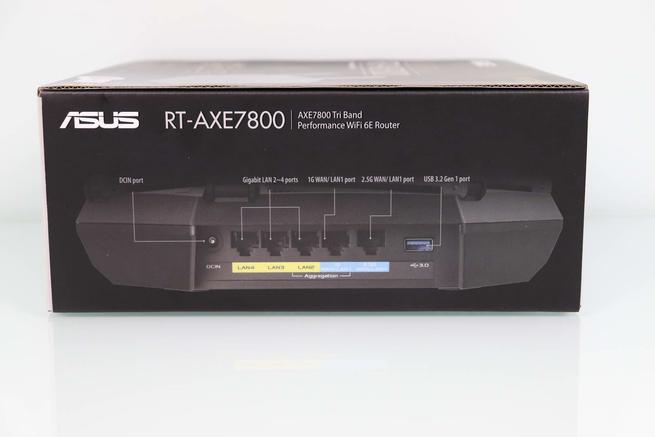 Lateral derecho de la caja del router WiFi 6E ASUS RT-AXE7800