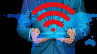 simbolo del wifi saliendo de una tablet