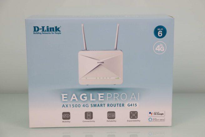 Frontal de la caja del router 4G D-Link EAGLE PRO AI G415