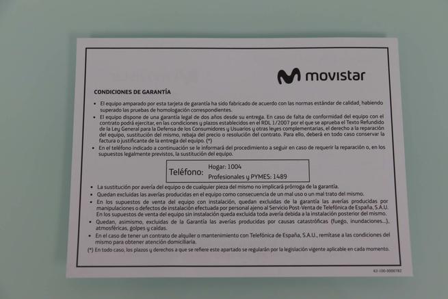 Condiciones de garantía del router Movistar Router Smart WiFi 6