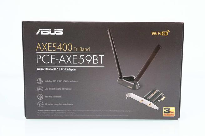 Frontal de la caja de la tarjeta WiFi PCIe ASUS PCE-AXE59BT