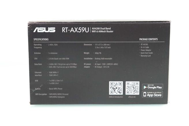 Lateral izquierdo de la caja del router ASUS RT-AX59U