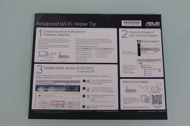 Vista del folleto de Intel y ASUS para el router ASUS RT-AX5400